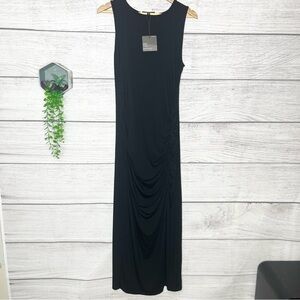 NWT See You Monday Black Sleeveless Ruched Maxi Dress Size XL